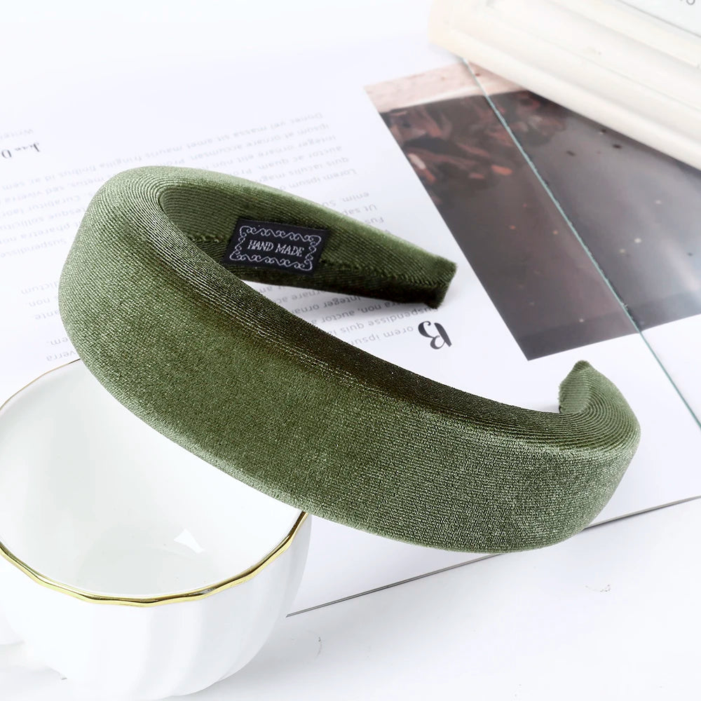 Large Wide Velvet Twist Sponge Headband Padded Hair Hoops Hairbands for Women Girl Wavy Braided Headbands Hair Accessories