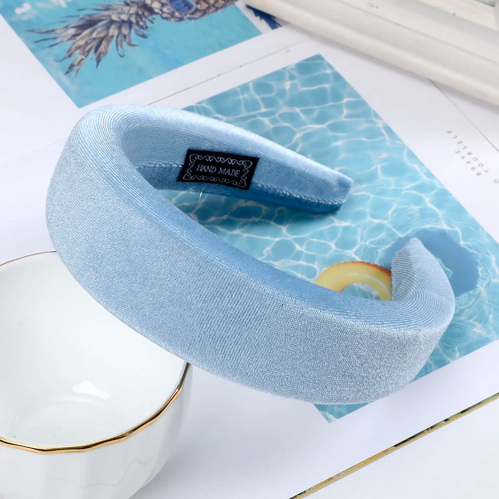 Large Wide Velvet Twist Sponge Headband Padded Hair Hoops Hairbands for Women Girl Wavy Braided Headbands Hair Accessories