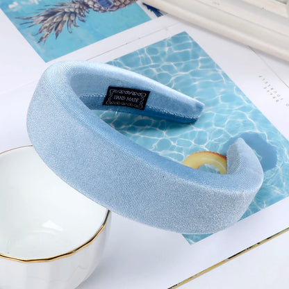 Large Wide Velvet Twist Sponge Headband Padded Hair Hoops Hairbands for Women Girl Wavy Braided Headbands Hair Accessories