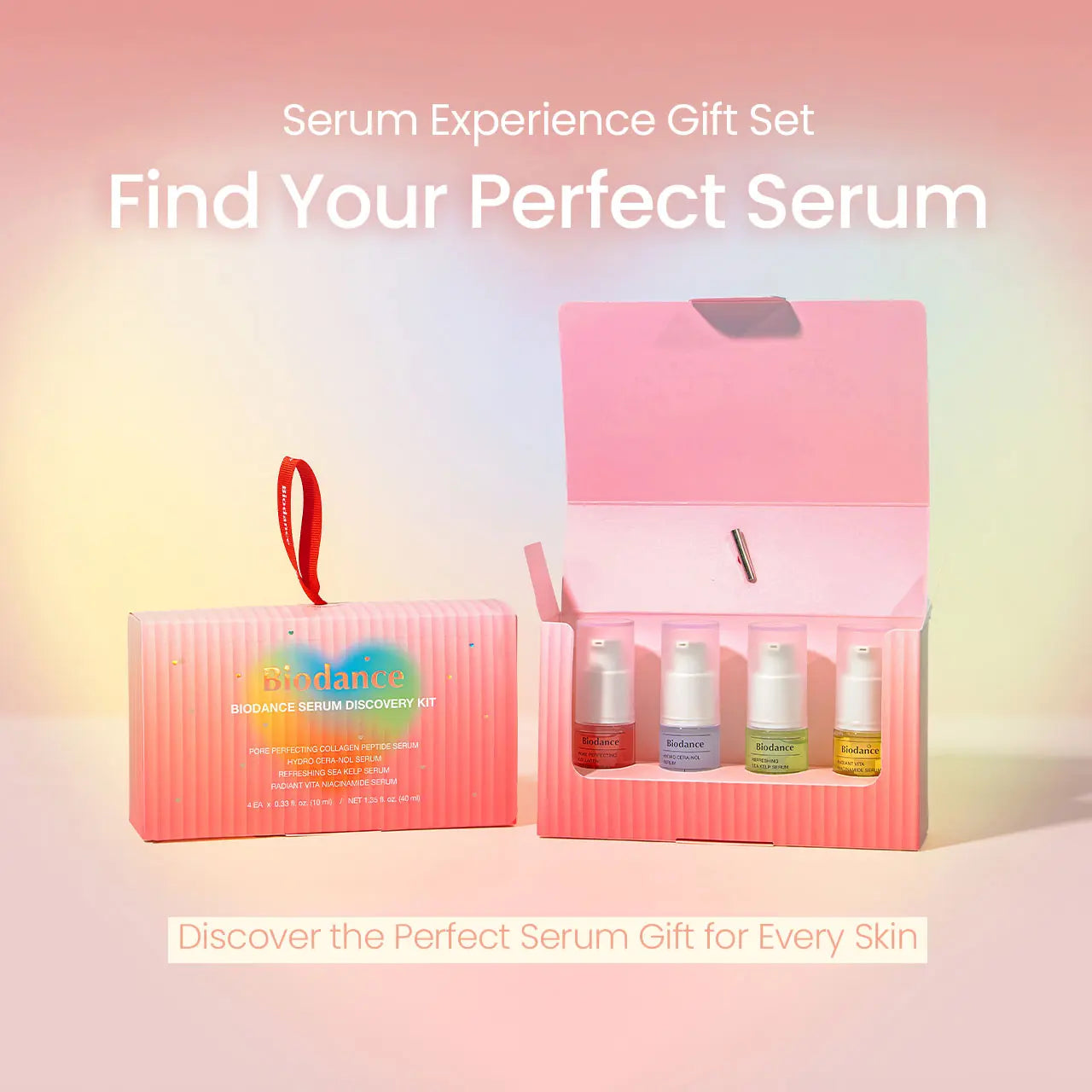 [Biodance Official] 4-Mini Serums Discovery Kit | Serum Gift Bundle for Firming, Hydrating, Brightening, Calming | Elasticity, Dark Spot, Moisturizer, Collagen Boosting, Anti-Aging, Sebum, Plumping, Glow | Travel, Portable, Korean Skin Care