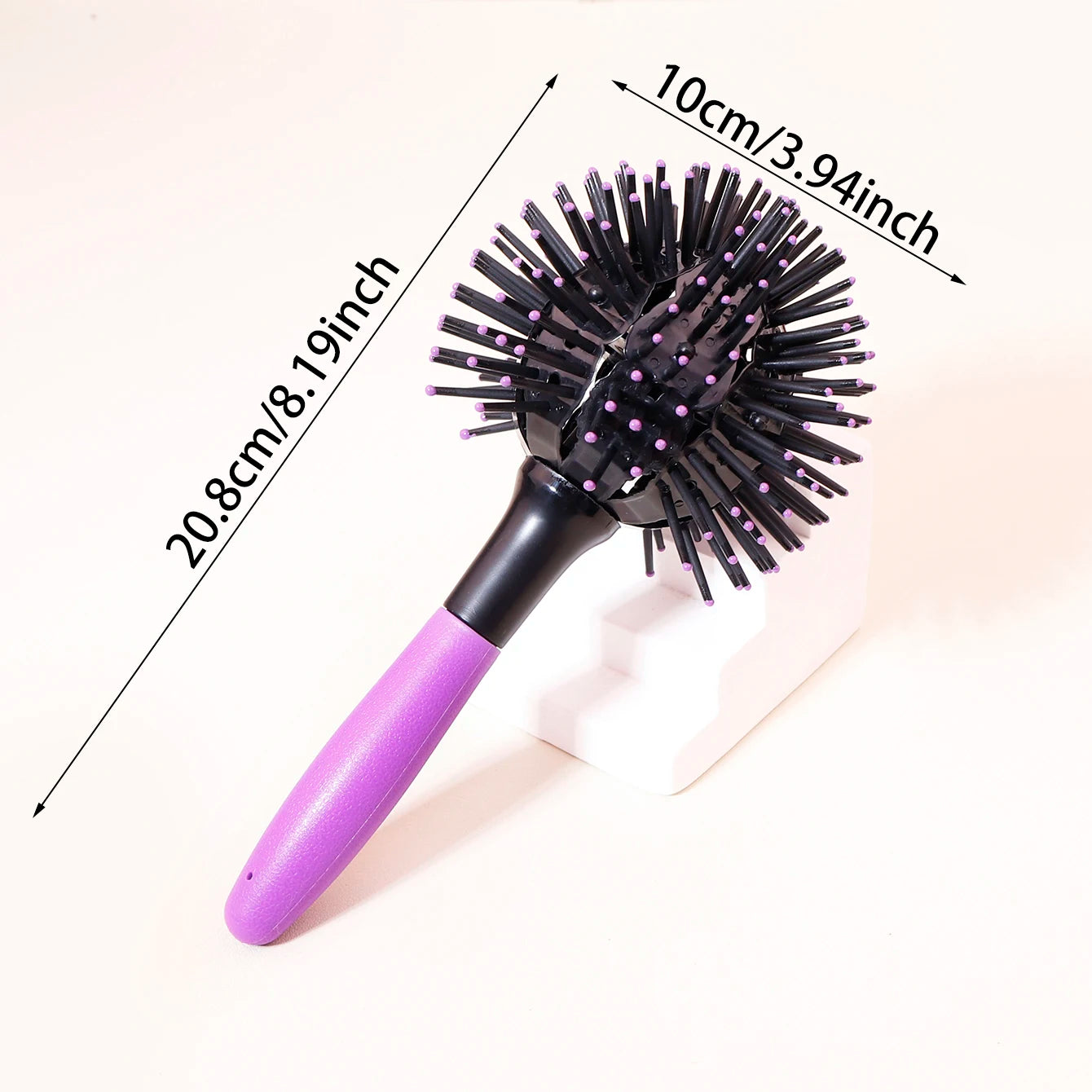 1/3Pcs 3D Curl Hair Brush 360° round Styling Hair Brush Detangling Hairbrush Spherical Ball，Special for Real Hair Wigs