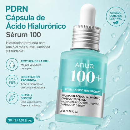 Sérum Facial ANUA PDRN Hyaluronic Acid Capsule 100 Serum | Ácido Hialurónico, PDRN y Niacinamida | Glow Coreano K-Beauty