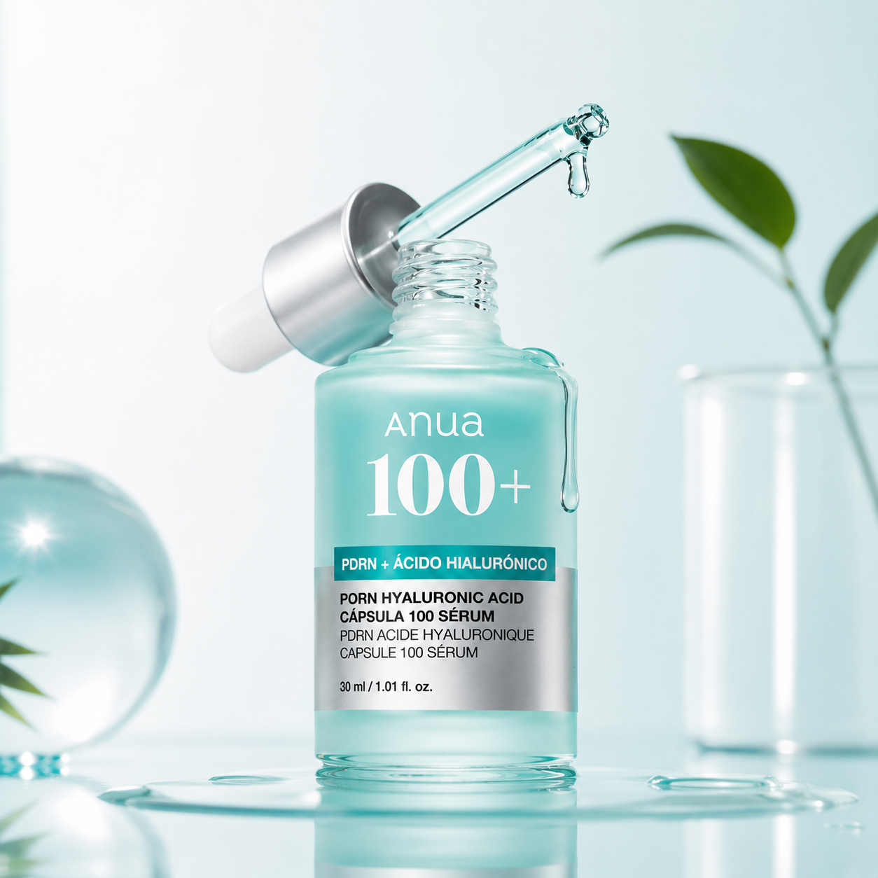 Sérum Facial ANUA PDRN Hyaluronic Acid Capsule 100 Serum | Ácido Hialurónico, PDRN y Niacinamida | Glow Coreano K-Beauty
