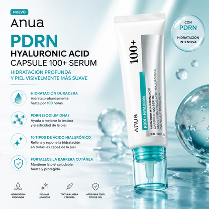 Crema Hidratante Coreana PDRN con Ácido Hialurónico 100, Crema Hidratante Profunda y Calmante para el Rostro, 60 ml, Cuidado Facial