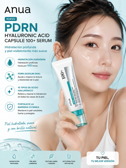 Crema Hidratante Coreana PDRN con Ácido Hialurónico 100, Crema Hidratante Profunda y Calmante para el Rostro, 60 ml, Cuidado Facial