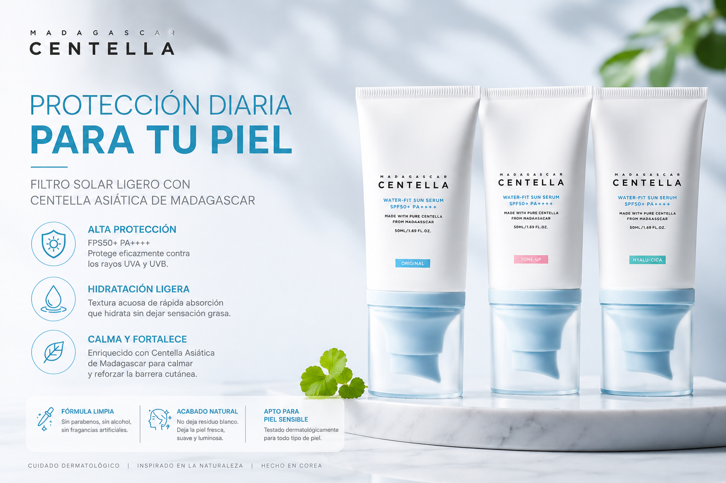 🌸 Protector Solar Facial KR Centella SPF50+ PA++++ | Cosmética Coreana 🇰🇷