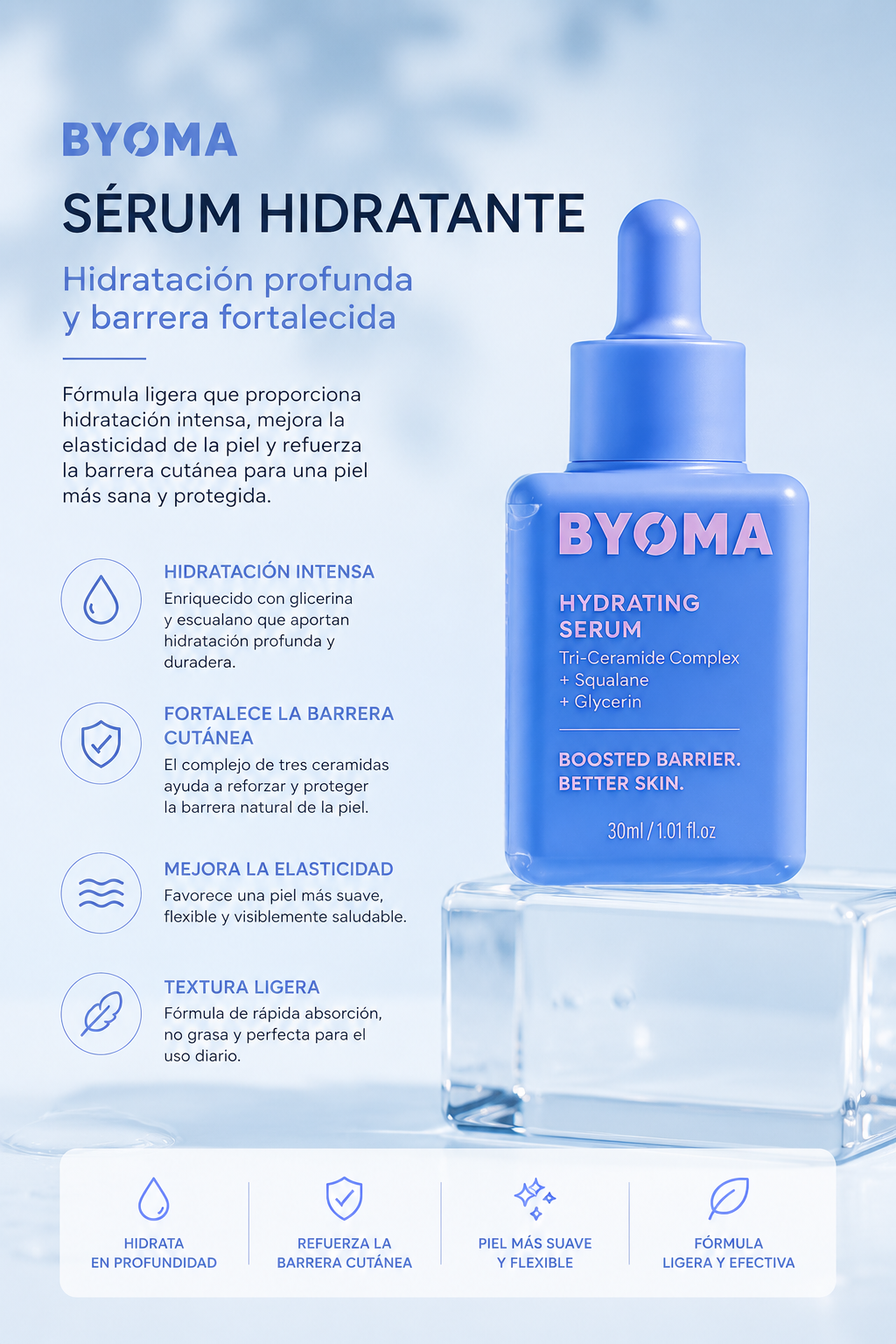 BYOMA Phyto-Mucin Glow Serum | Sérum Facial Iluminador con Phyto-Mucin | Hidratación y Barrera Cutánea | K-Beauty