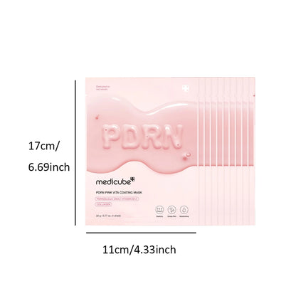 Mascarilla Facial Medicube Salmon DNA PDRN Pink Vita Coating Sheet Mask 10 unidades, Tecnología de Hidrogel, Cuidado de la Piel Coreano, K-Beauty, Maquillaje Coreano