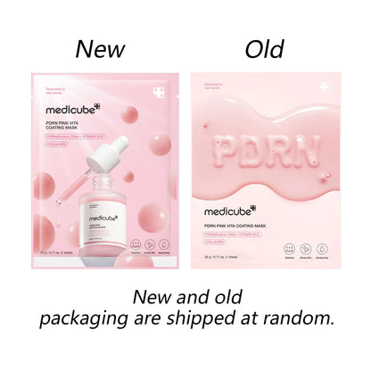 Mascarilla Facial Medicube Salmon DNA PDRN Pink Vita Coating Sheet Mask 10 unidades, Tecnología de Hidrogel, Cuidado de la Piel Coreano, K-Beauty, Maquillaje Coreano