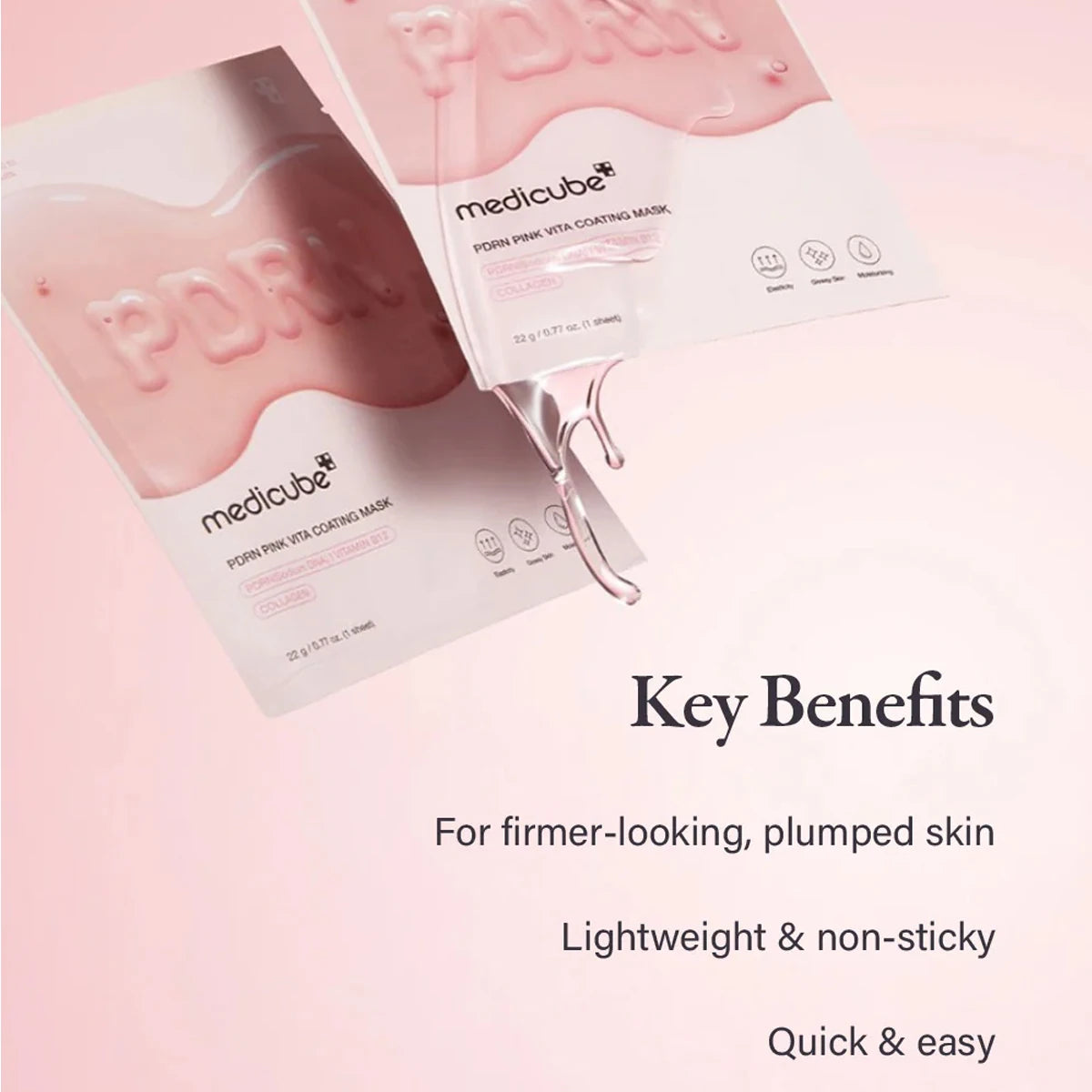 Mascarilla Facial Medicube Salmon DNA PDRN Pink Vita Coating Sheet Mask 10 unidades, Tecnología de Hidrogel, Cuidado de la Piel Coreano, K-Beauty, Maquillaje Coreano