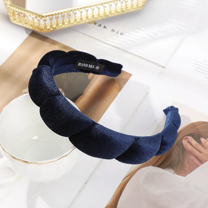Large Wide Velvet Twist Sponge Headband Padded Hair Hoops Hairbands for Women Girl Wavy Braided Headbands Hair Accessories