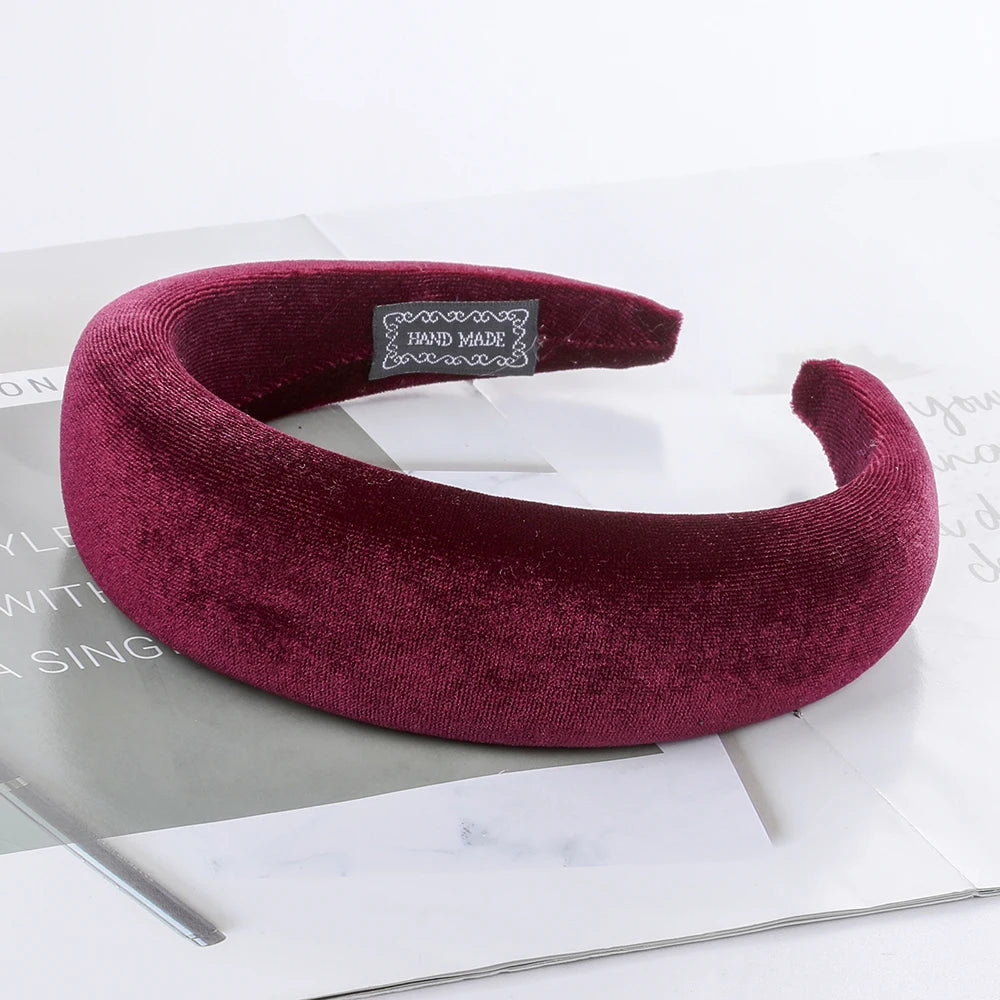 Large Wide Velvet Twist Sponge Headband Padded Hair Hoops Hairbands for Women Girl Wavy Braided Headbands Hair Accessories