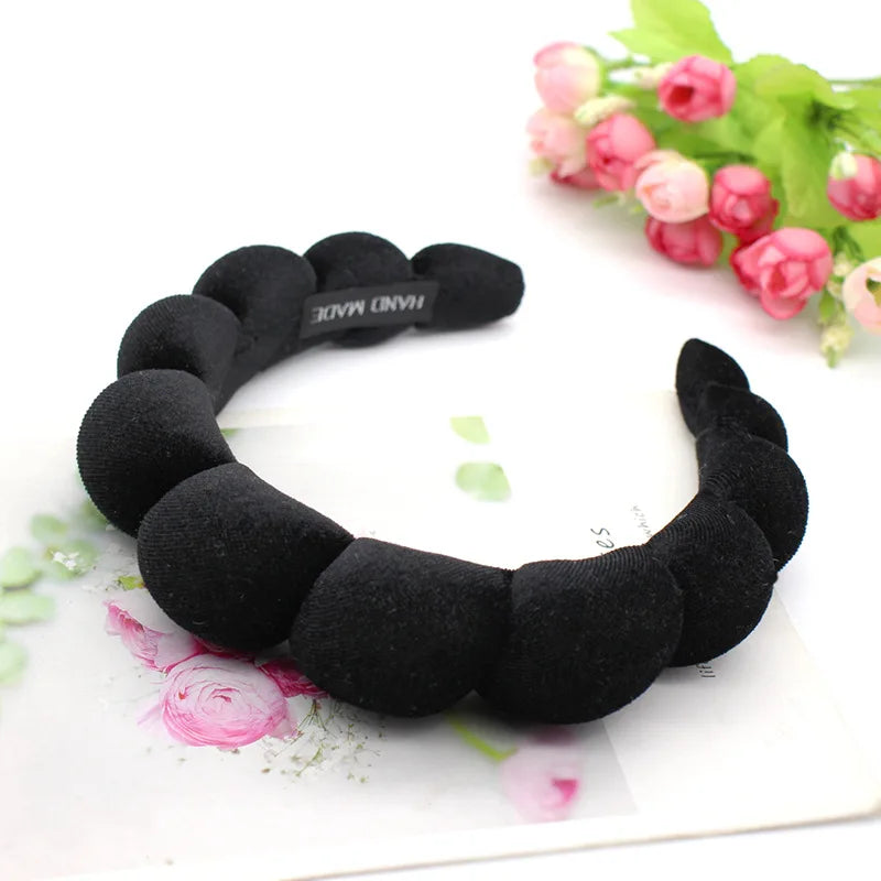 Large Wide Velvet Twist Sponge Headband Padded Hair Hoops Hairbands for Women Girl Wavy Braided Headbands Hair Accessories