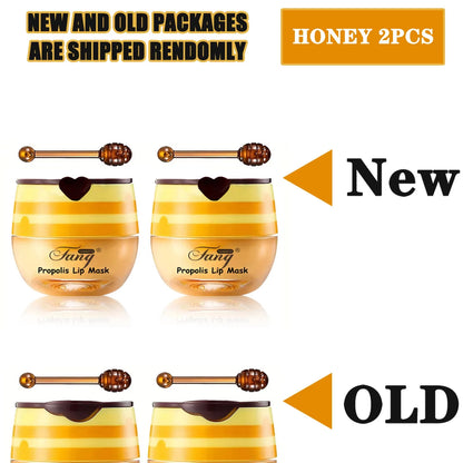 2 Pack Bee Balm Lip Balm, Exfoliating & Hydrating & Prevention Dry and Cracked Lip Scrubs Lip Sleeping Mask Reduces Lip Lines