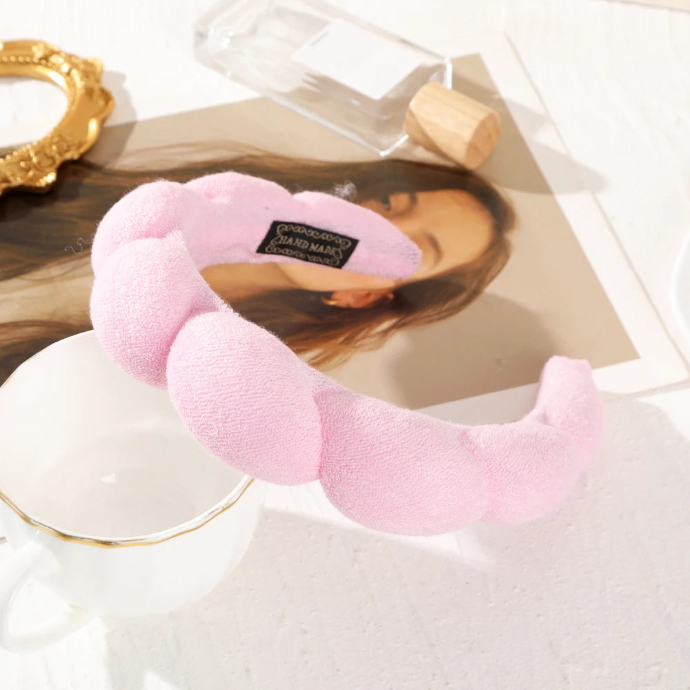 Large Wide Velvet Twist Sponge Headband Padded Hair Hoops Hairbands for Women Girl Wavy Braided Headbands Hair Accessories