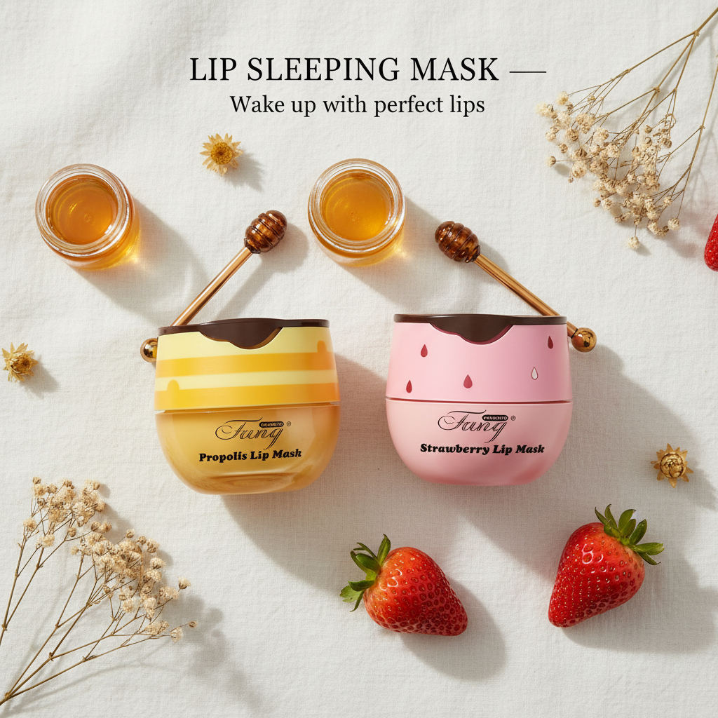 Lip sleeping mask flat lay