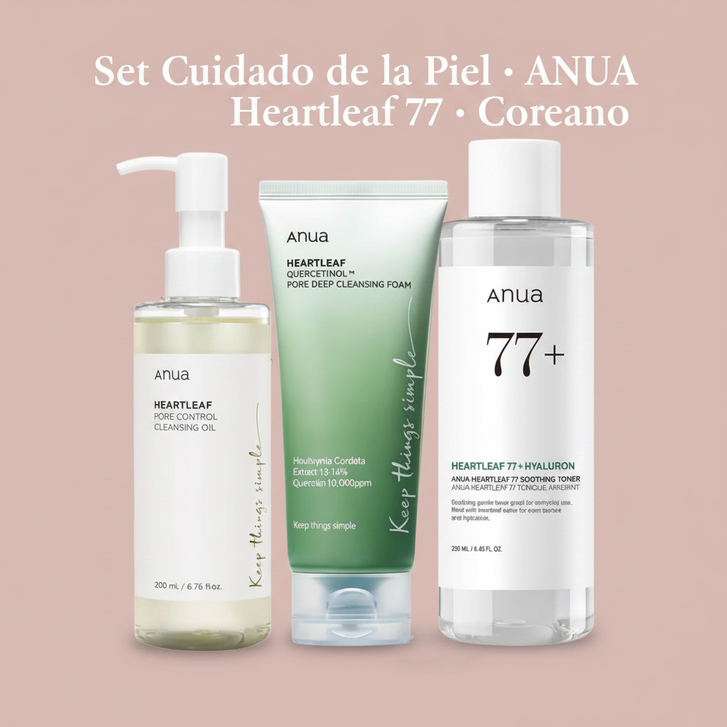 🌿 ANUA Heartleaf 77 Set de Cuidado Facial Coreano ✨
